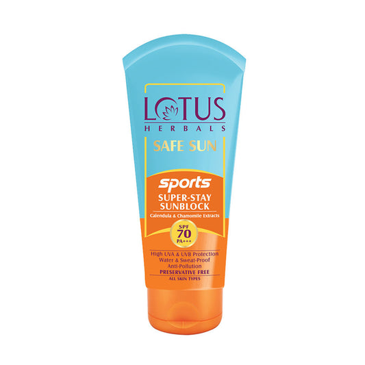 Lotus Herbals Safe Sun Sports Super-Stay Sunblock SPF 70 PA+++ (40gm)
