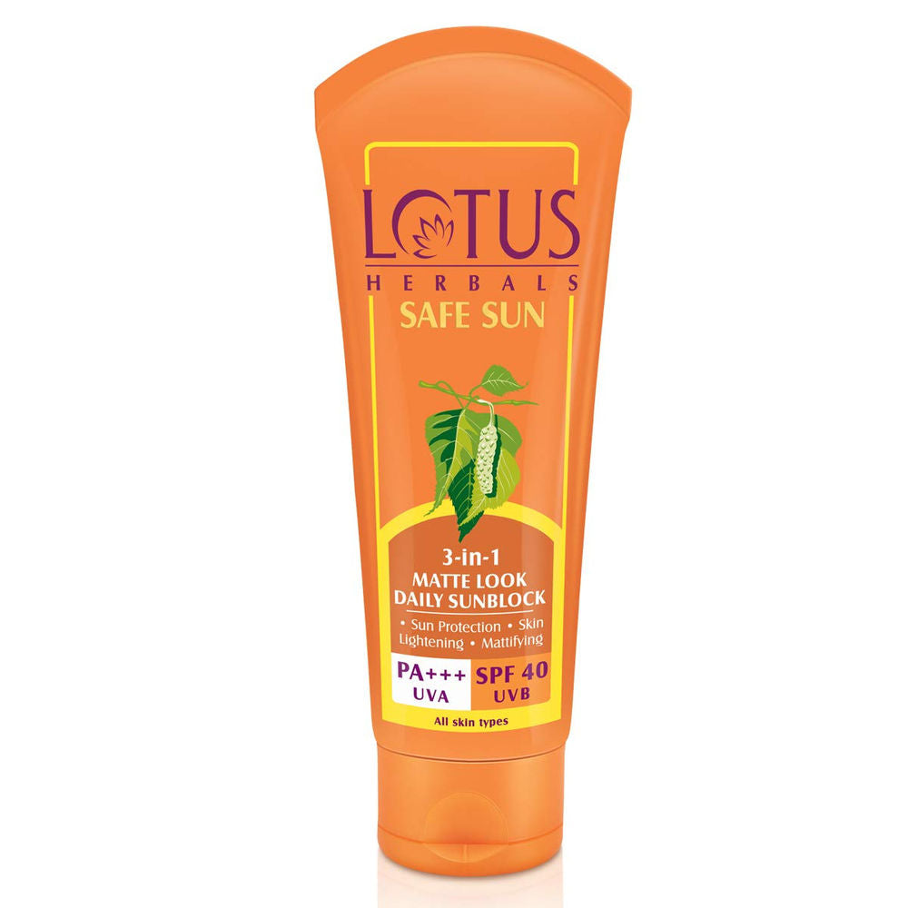 Lotus Herbals Safe Sun 3-in-1 Matte-Look Daily Sun Block Pa+++ SPF- 40 (50gm)