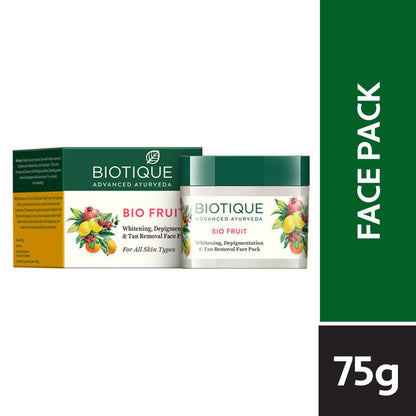 Biotique Bio Fruit Whitening, Depigmentation & Tan Removal Face Pack (75gm)
