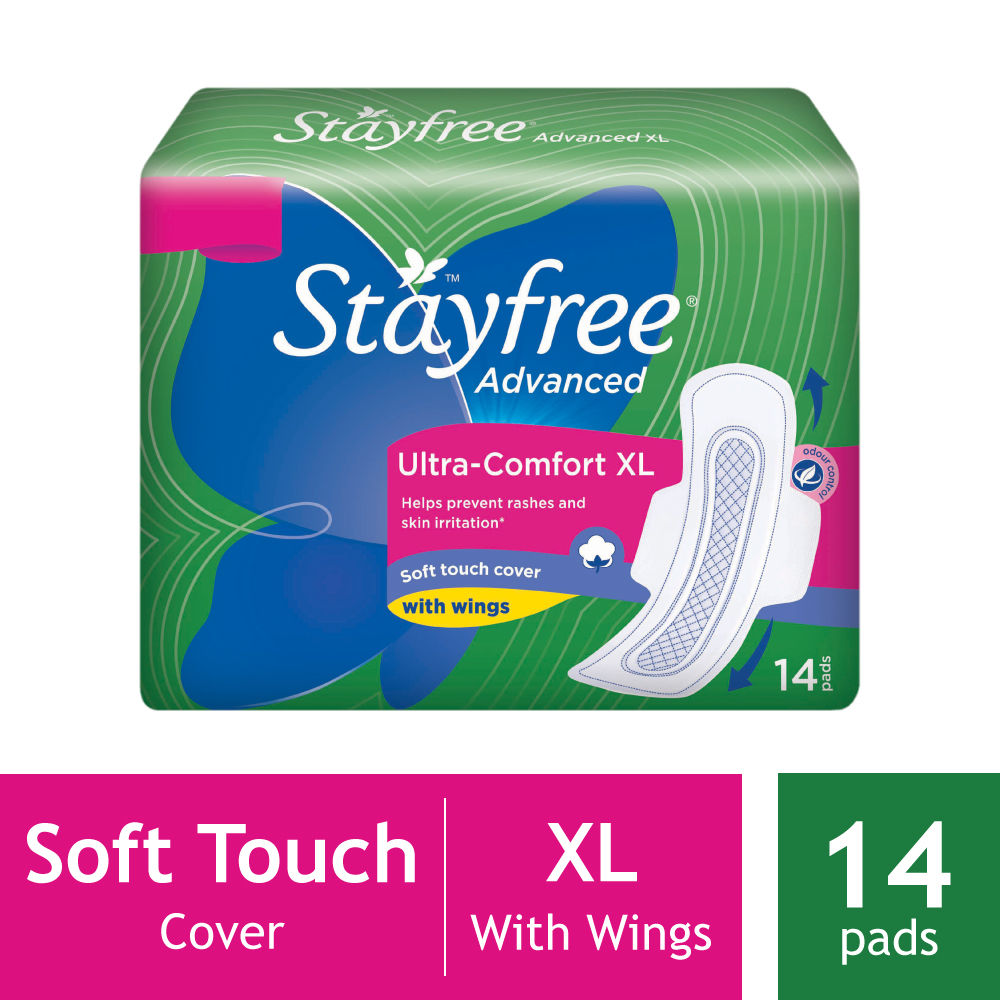 Stayfree Advanced Ultra-Comfort With Wings - XL (14 Sanitary Pads) (14 Pads)