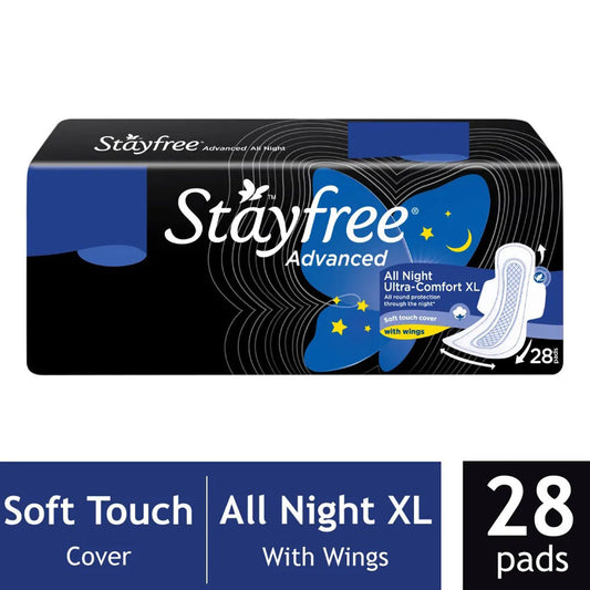 Stayfree Advanced All nights Ultra Comfort Pads With Wings - XL (28 Pads)