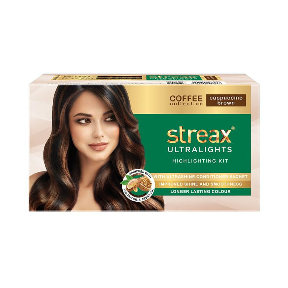 Streax Coffee Collection Ultralights Highlighting Kit - Cappuccino Brown (40gm+40ml)
