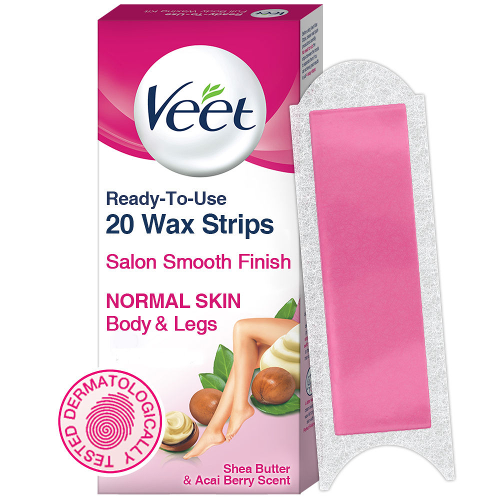 Veet Full Body Waxing Kit Easy-Gelwax Technology Normal Skin - 20 Strips