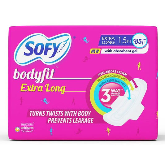 Sofy Bodyfit Extra Long Sanitary Pads - 15 Pads (15 Pads)