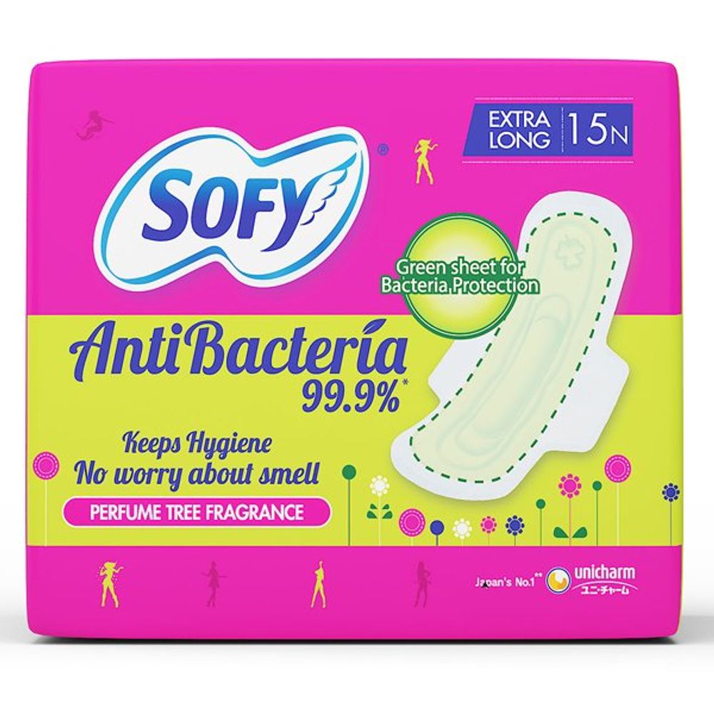 Sofy Antibacteria Extra Long Sanitary Pads - 15 Pads (15 Pads)