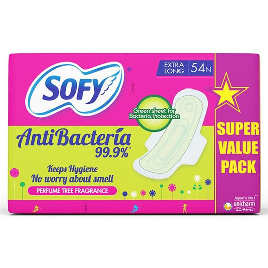 Sofy Antibacteria Extra Long Sanitary Pads Value Pack - 54 Pads (54 Pads)