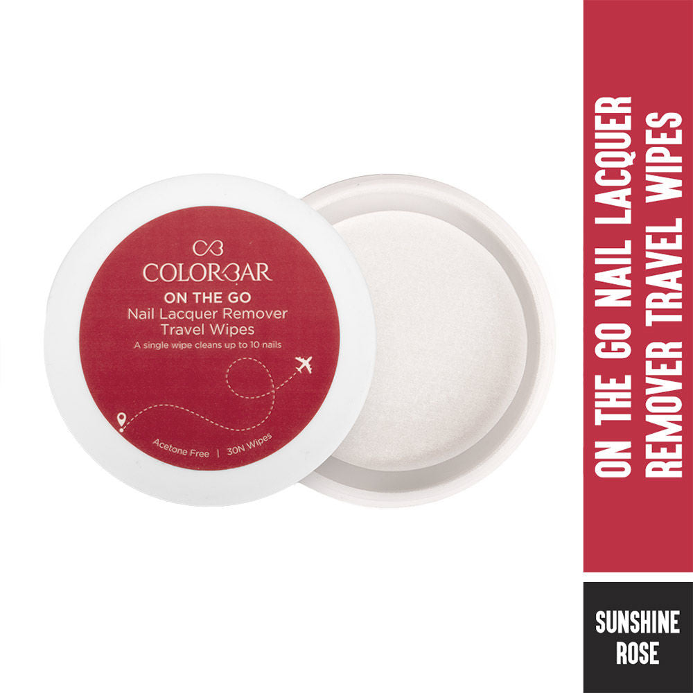 Colorbar On The Go Nail Lacquer Remover Wipes - Sunshine Rose (30 Wipes)
