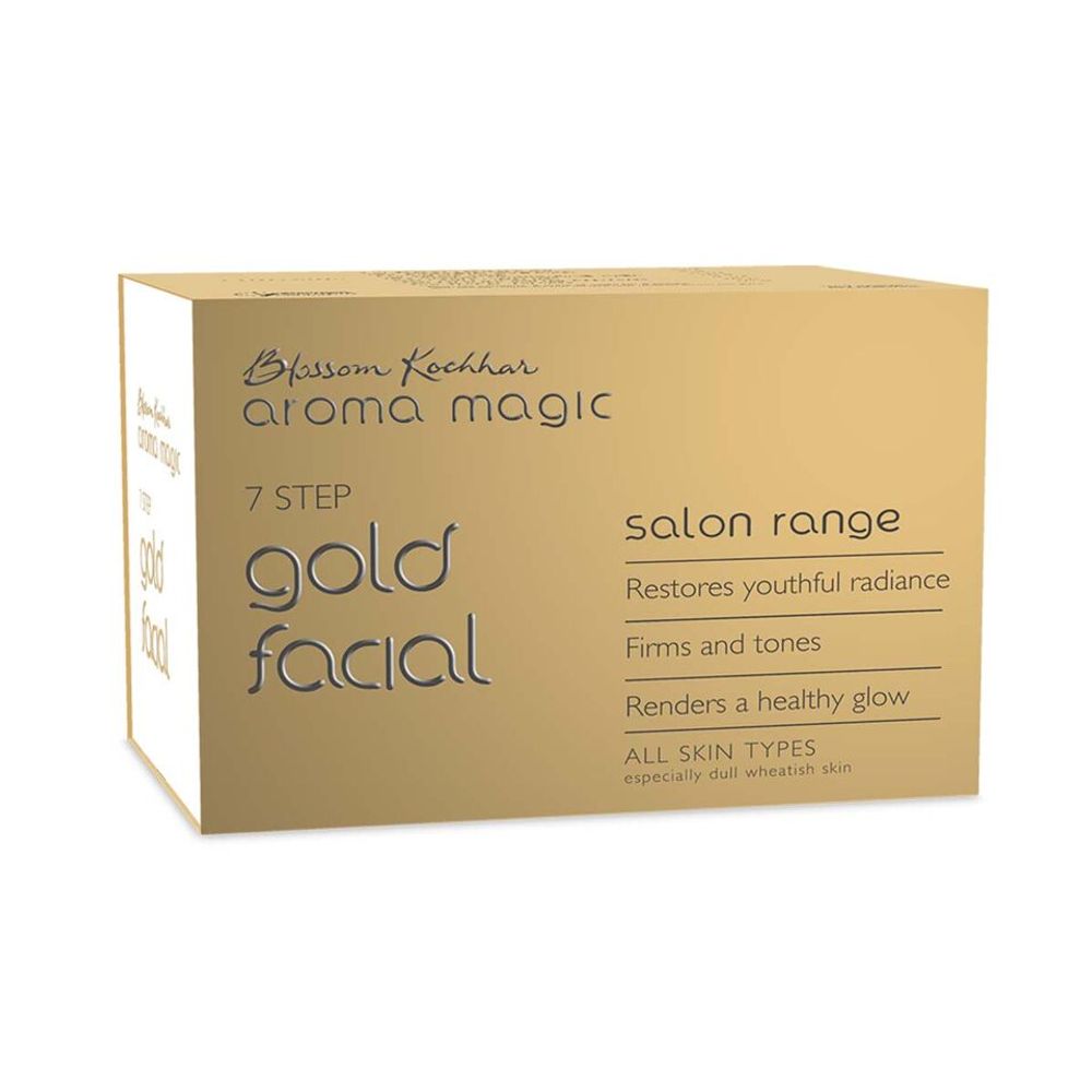 Aroma Magic 7 Step Gold Facial Kit Salon Range (All Skin Types) (35gm+10ml)