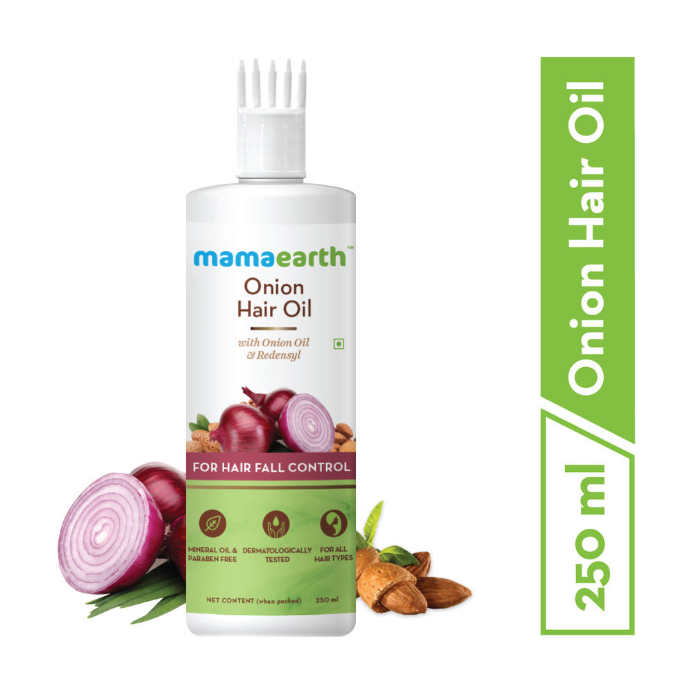 Mamaearths Onion Hair Oil for Hair Regrowth & Hair Fall Control (250ml)