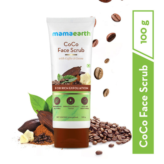 Mamaearth CoCo Face Scrub with Coffee & Cocoa for Rich Exfoliation (100gm)