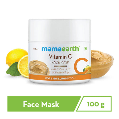 Mamaearth Vitamin C Face Mask with Kaolin Clay for Skin Illumination (100gm)