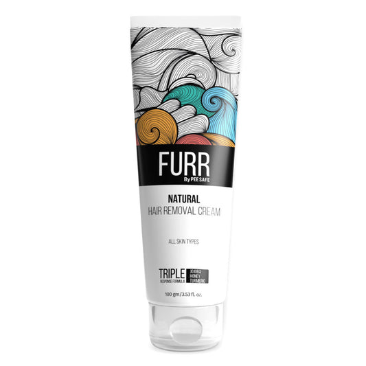 Furr by Pee Safe Natural Hair Removal Cream 100g | with Vitamin-E Turmeric Jojoba Oil | Count 1