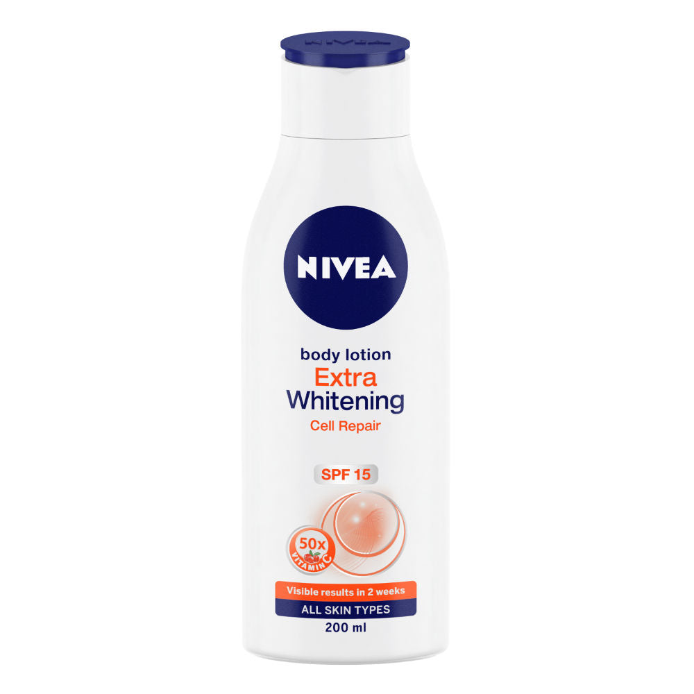 NIVEA Body Lotion Extra Whitening Cell Repair SPF 15 - For All Skin Types (200ml)