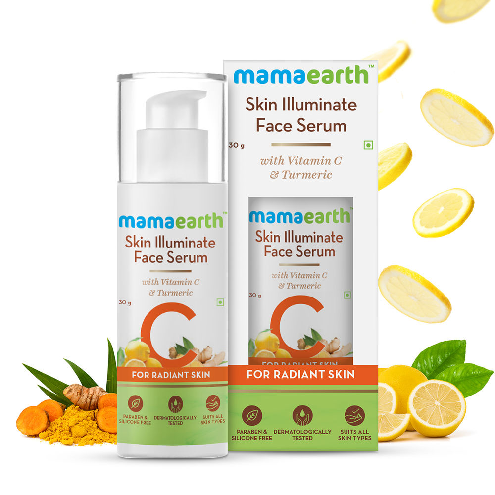 Mamaearth Skin Illuminate Face Serum With Vitamin C & Turmeric For Radiant Skin (30g)