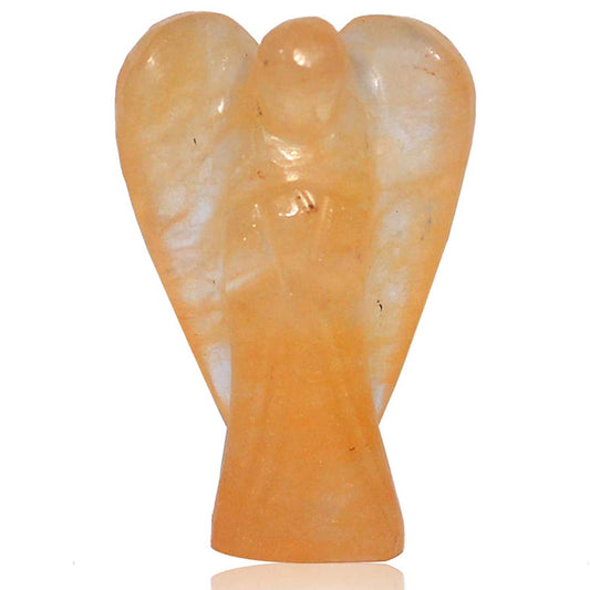 Reiki Crystal Products Natural Stone Citrine Angel Figurine, 3 Inch, 1 Piece