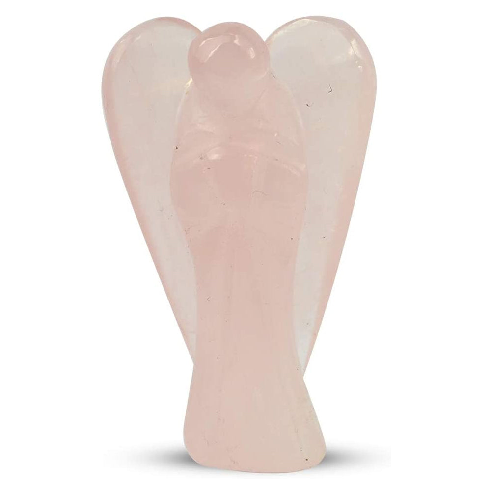 Reiki Crystal Products Natural Rose Quartz Angel Crystal Stone Angel Size 2 Inch Approx. Charged by Reiki Grand Master & Vastu Expert (Color : Pink)