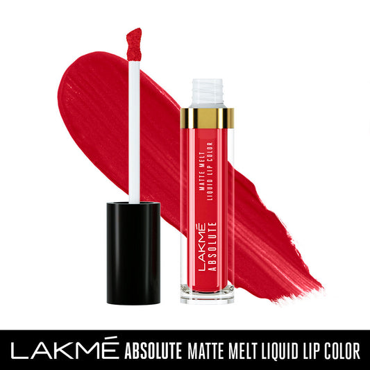 Lakme Absolute Matte Melt Liquid Lip Color - Firestarter Red (6ml)