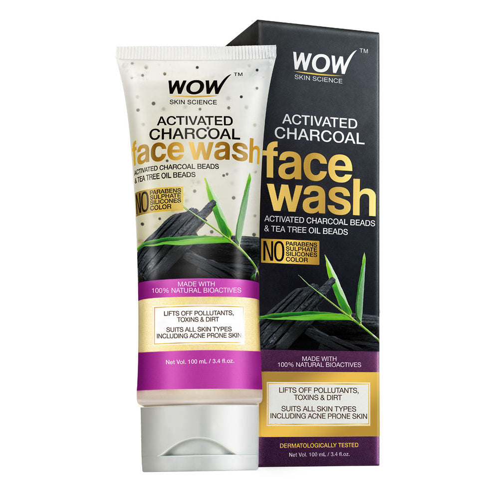 WOW Skin Science Activated Charcoal Face Wash Tube (100ml)