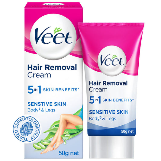 Veet 5 In 1 Skin Benefits Hair Removal Cream- Sensitive Skin (50gm)