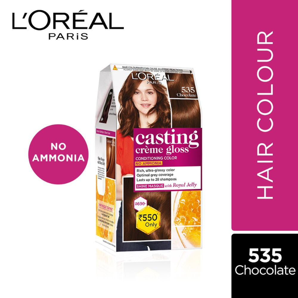 L'Oreal Paris Casting Creme Gloss Hair Color - Chocolate 535 (87.5gm+72ml)