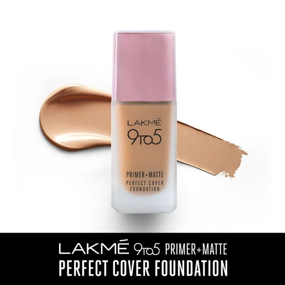Lakme 9 To 5 Primer + Matte Perfect Cover Foundation - N260 Neutral Honey (25ml)