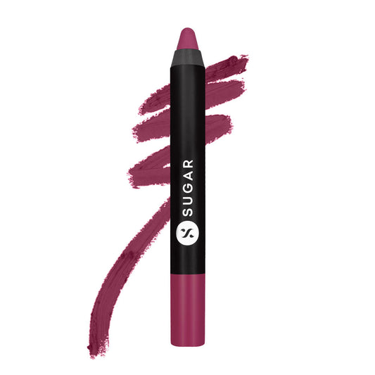 SUGAR Matte As Hell Crayon Lipstick With Free Sharpener - 32 Miss Rosa (Dusky Rose) (2.8g)