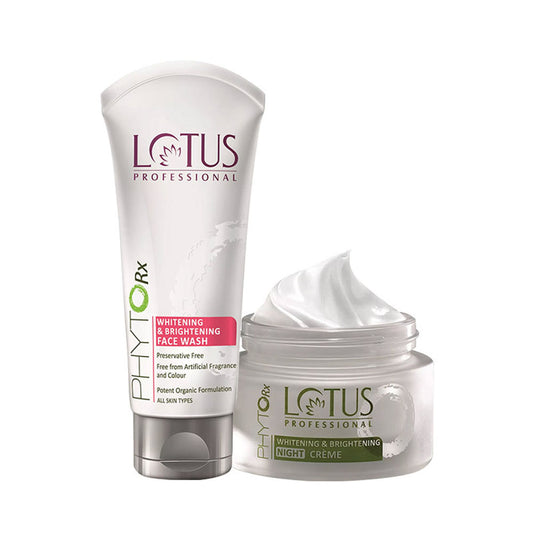 Lotus Professional Phyto-Rx Whitening & Brightening Face Wash & Night Crème Combo (100gm+50gm)