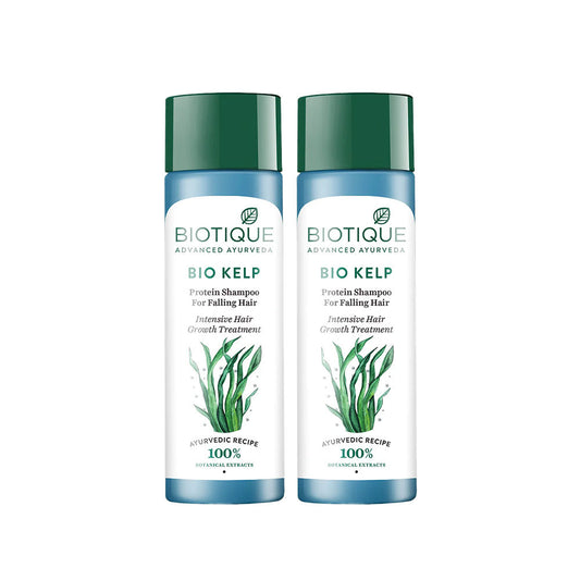 Biotique Bio Kelp Protein Shampoo For Falling Hair Intensive Hair Growth Treatment - Pack Of 2