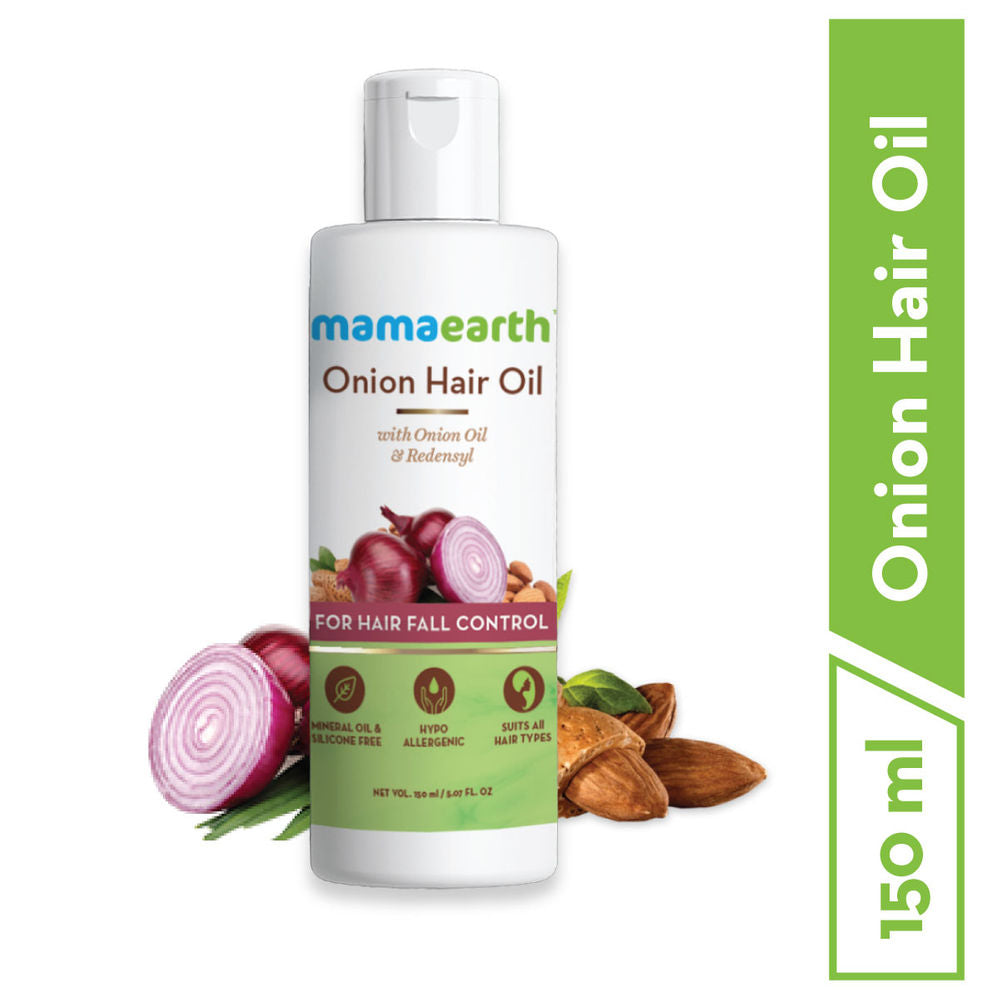 Mamaearth Onion Oil For Hair Regrowth & Hair Fall Control With Redensyl (150ml)